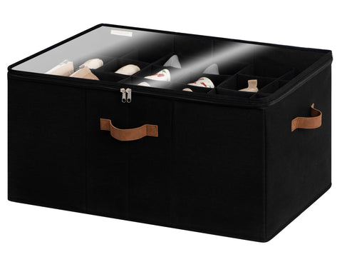StorageWorks Shoe Organizer showing 24-pair closet capacity for organized footwear