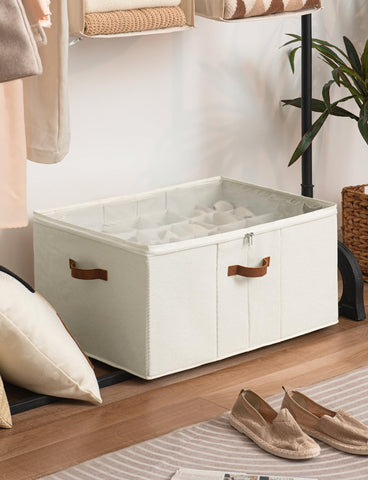 StorageWorks shoe organizer bottom support maintains structure during movement.