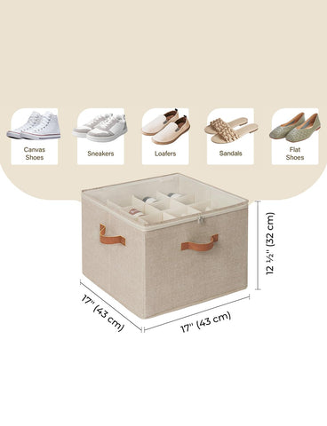 StorageWorks shoe organizer clear lid helps quick content identification and dust protection.