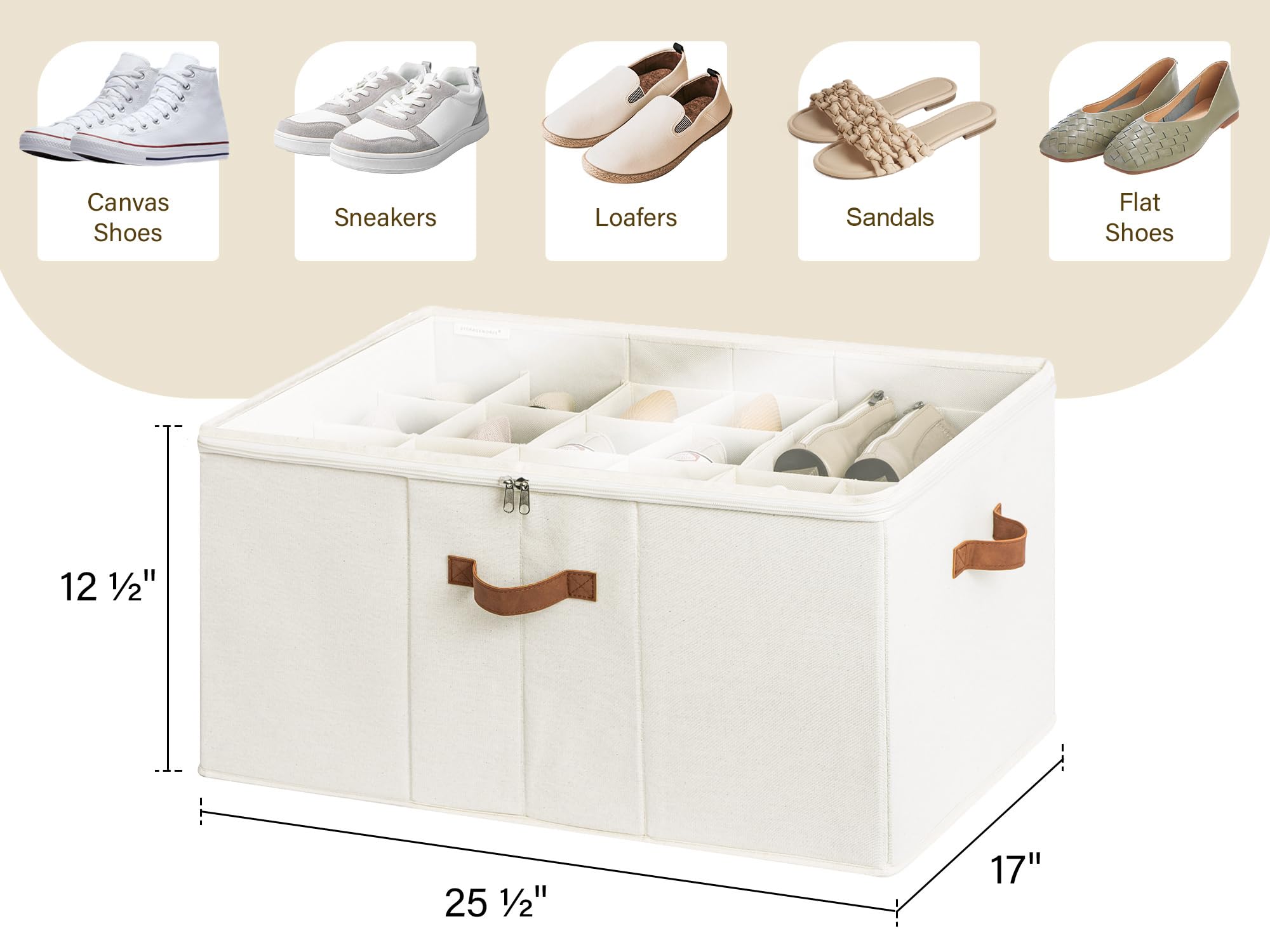 StorageWorks shoe organizer clear lid lets you see contents at a glance.