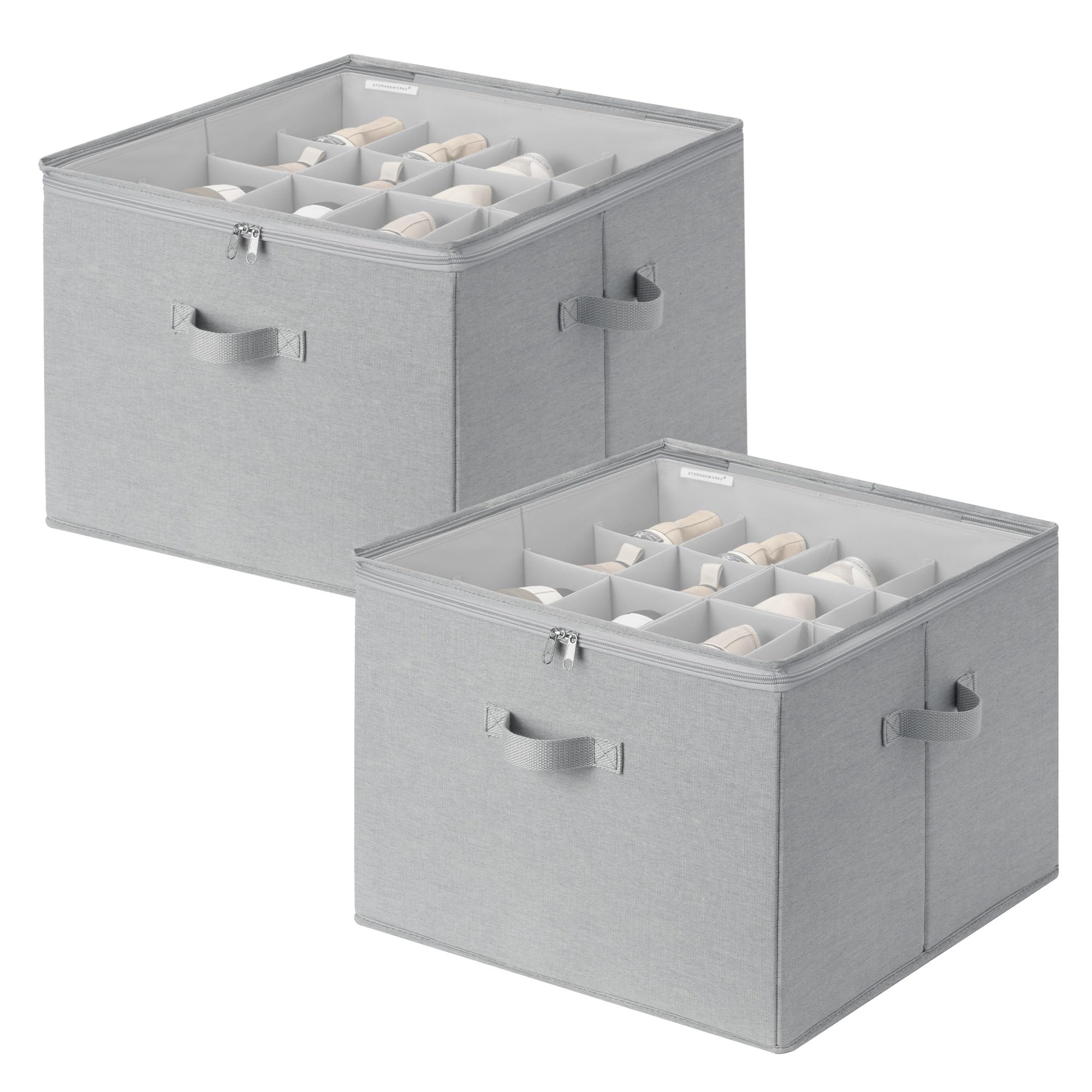 StorageWorks foldable shoe organizer saves space while holding 16 pairs.