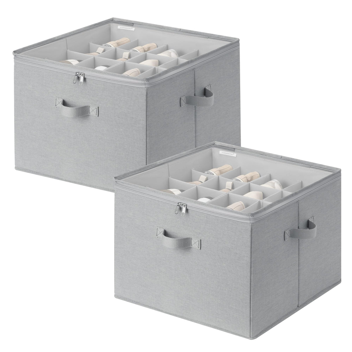 StorageWorks foldable shoe organizer saves space while holding 16 pairs.