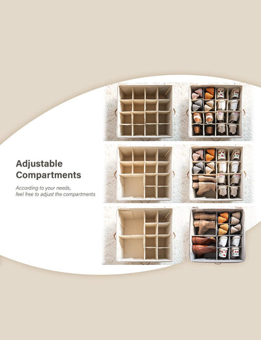 StorageWorks shoe organizer shows handles for easy moving around the home.
