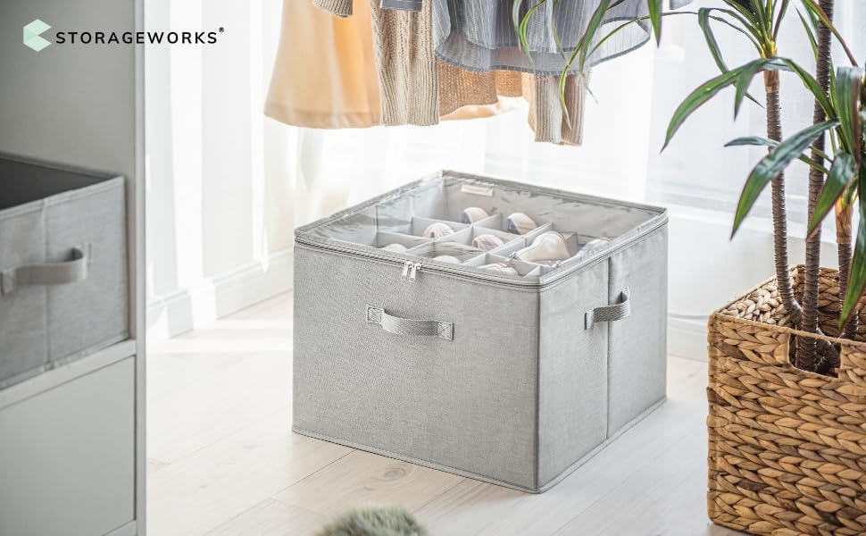 StorageWorks shoe organizer with reinforced bottom supporting structure under load.