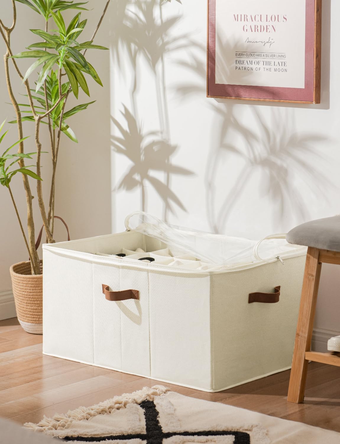 StorageWorks shoe organizer reinforced panels keep shape during transit.