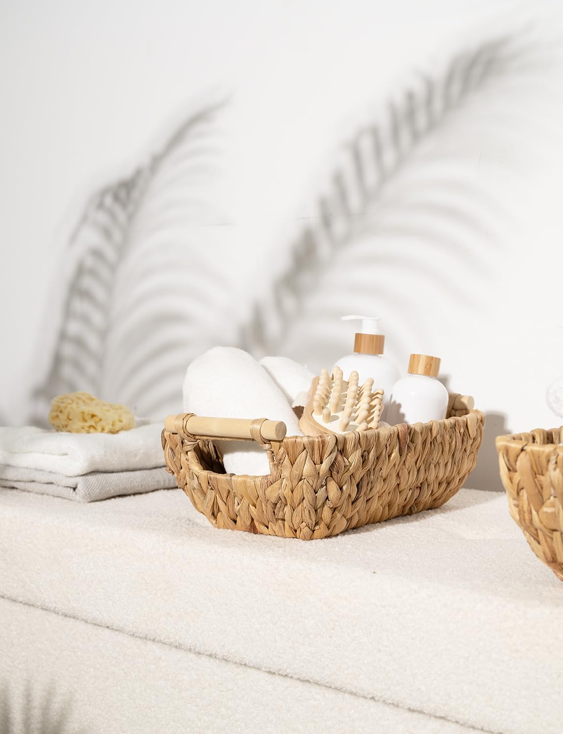 StorageWorks compact wicker basket for small items and cosmetics