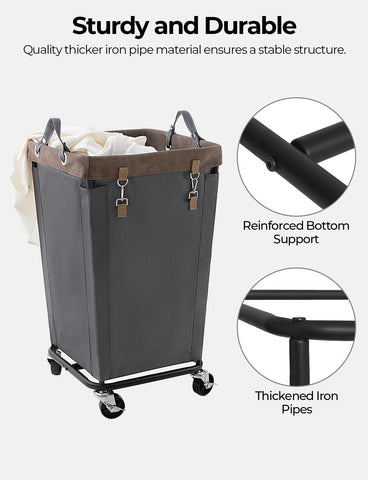 StorageWorks sturdy metal frame keeps the cart upright when loaded.