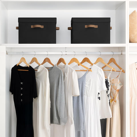 StorageWorks stackable closet organizer saves shelf space on shelves