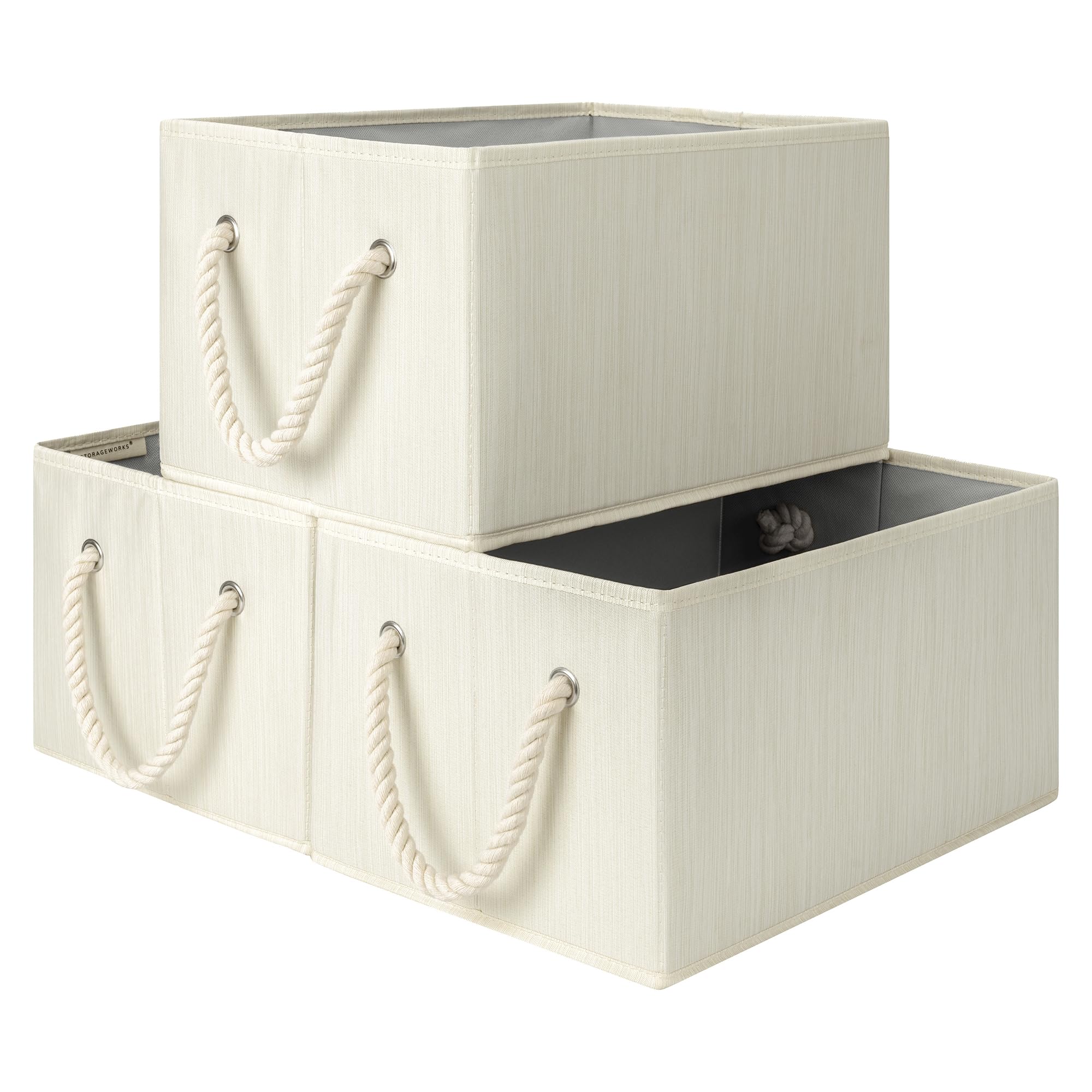 StorageWorks storage baskets for shelves with foldable design for easy organization.