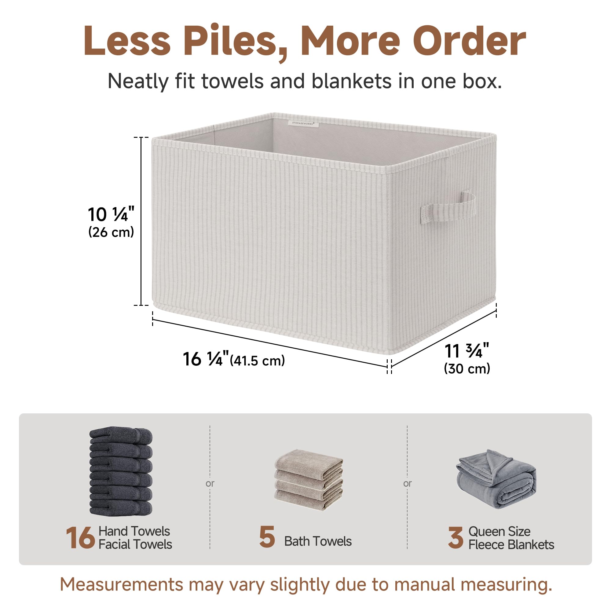 StorageWorks versatile storage bin for clothing and daily supplies.