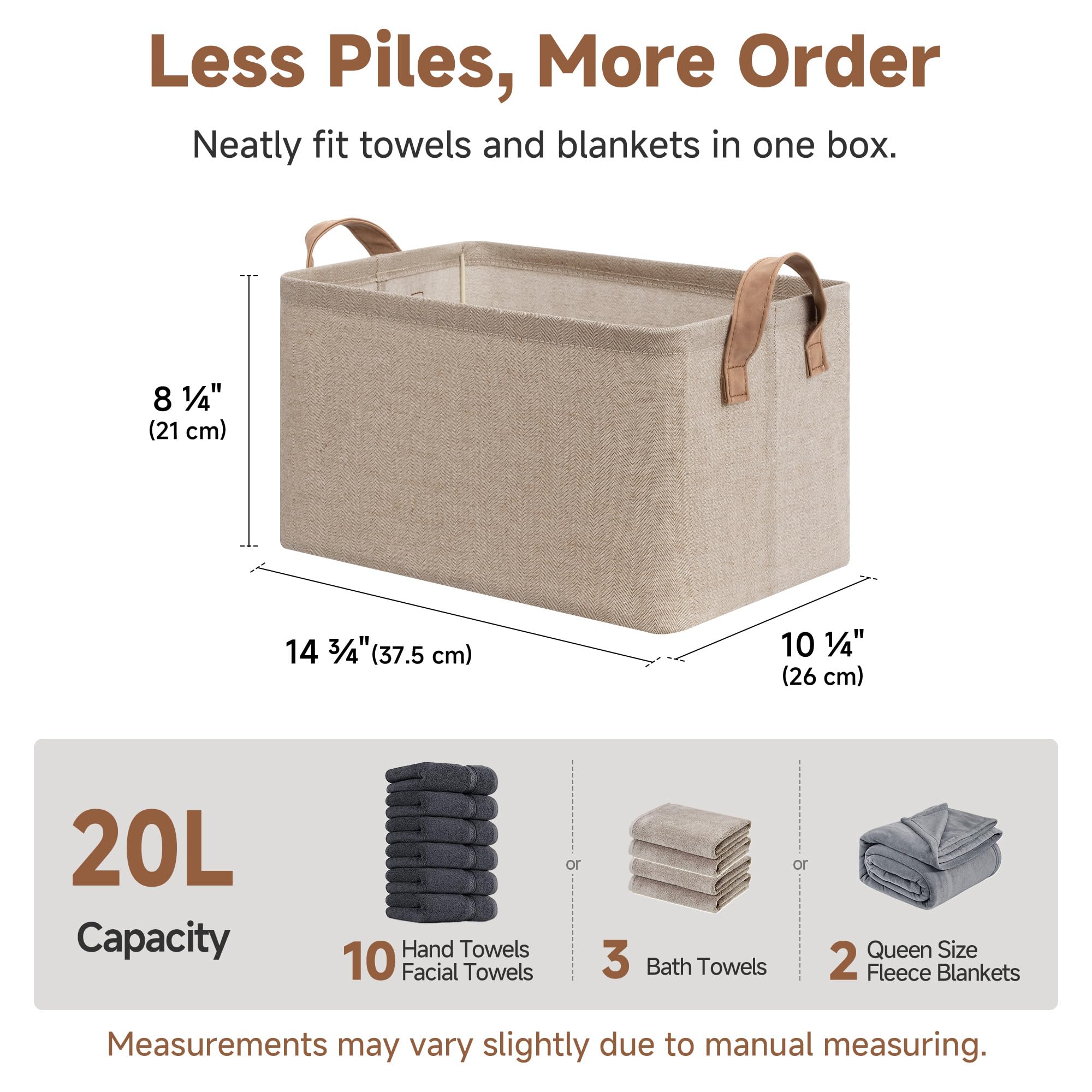 StorageWorks brown beige bins suit dorm rooms and modern bedrooms.
