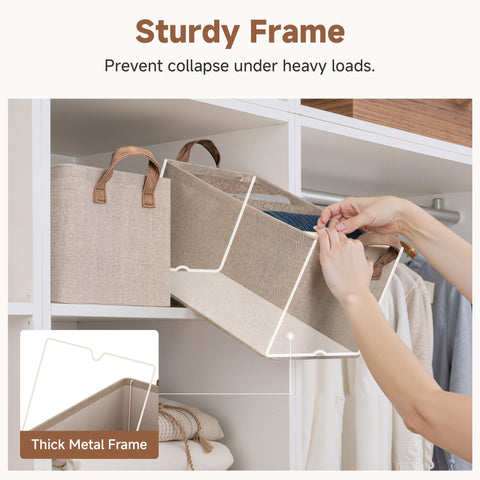 StorageWorks bin on a shelf shows versatile closet and shelf organization.