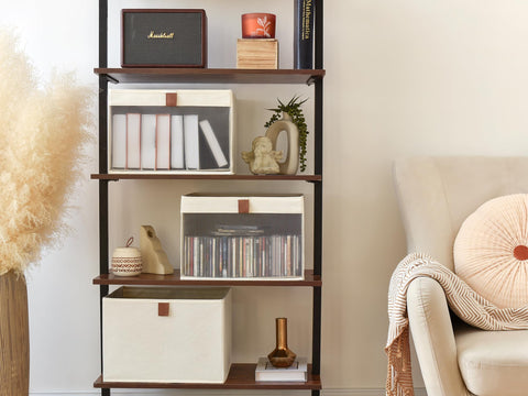 StorageWorks sturdy handles withstand regular pulling from shelves.