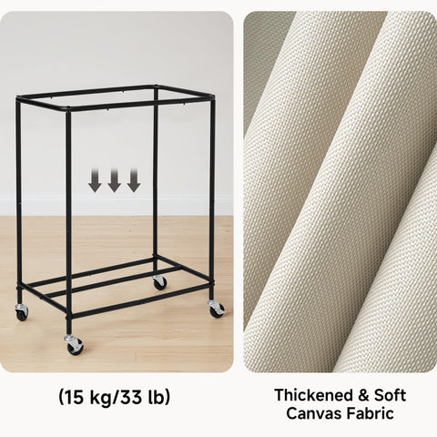 StorageWorks sturdy iron frame provides a stable foundation for heavy laundry loads.