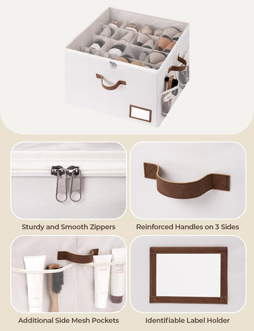 StorageWorks reinforced handles and zippers enable easy movement and stacking.