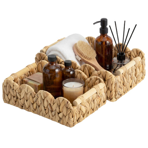 StorageWorks Toilet Basket 2 Pack with scalloped edge for organized storage and decor.