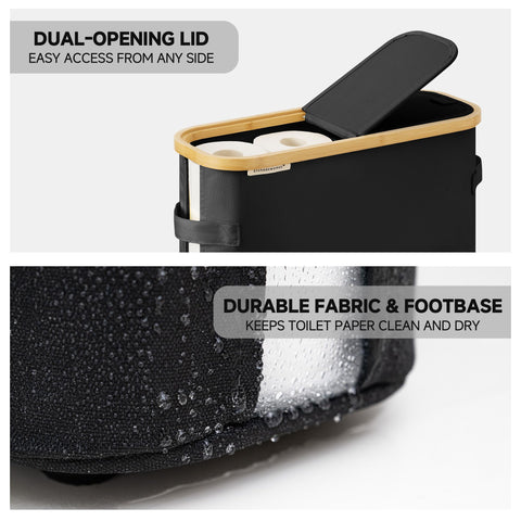 StorageWorks sturdy grips simplify carrying the full bathroom organizer.