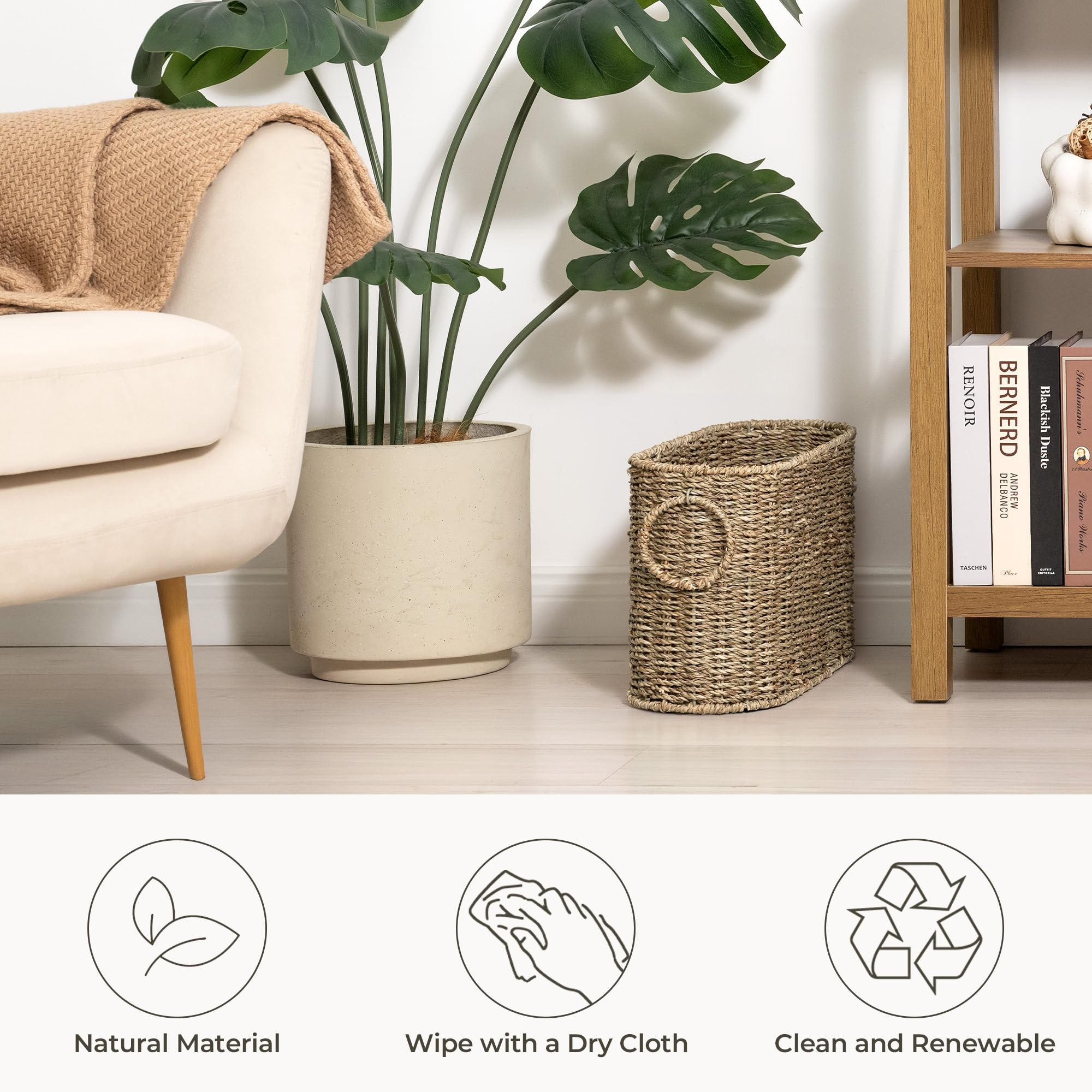 StorageWorks toilet paper organizer oval weave offers stylish space-saving solution