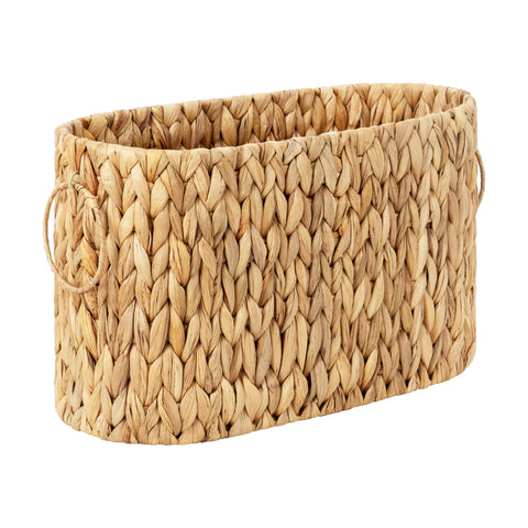 StorageWorks toilet paper storage front view in natural wicker keeps bathroom essentials neatly organized.