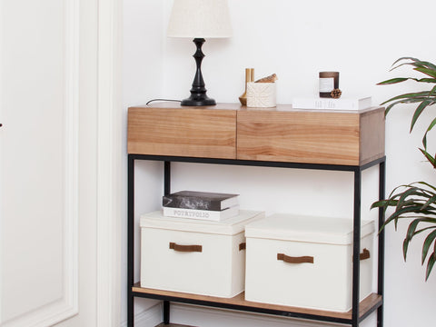 StorageWorks 20L ivory box for towels, clothes, or shoes.