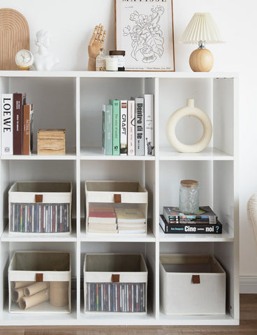 StorageWorks bin suitable for toys and clothes on flexible shelving.