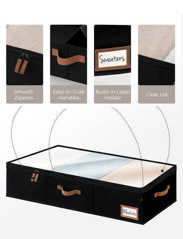 StorageWorks ultra-thick fabric bin with reinforced bottom maintains shape