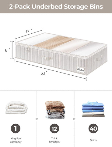 StorageWorks ultra-thick fabric bin resists wear for long-term closet storage.