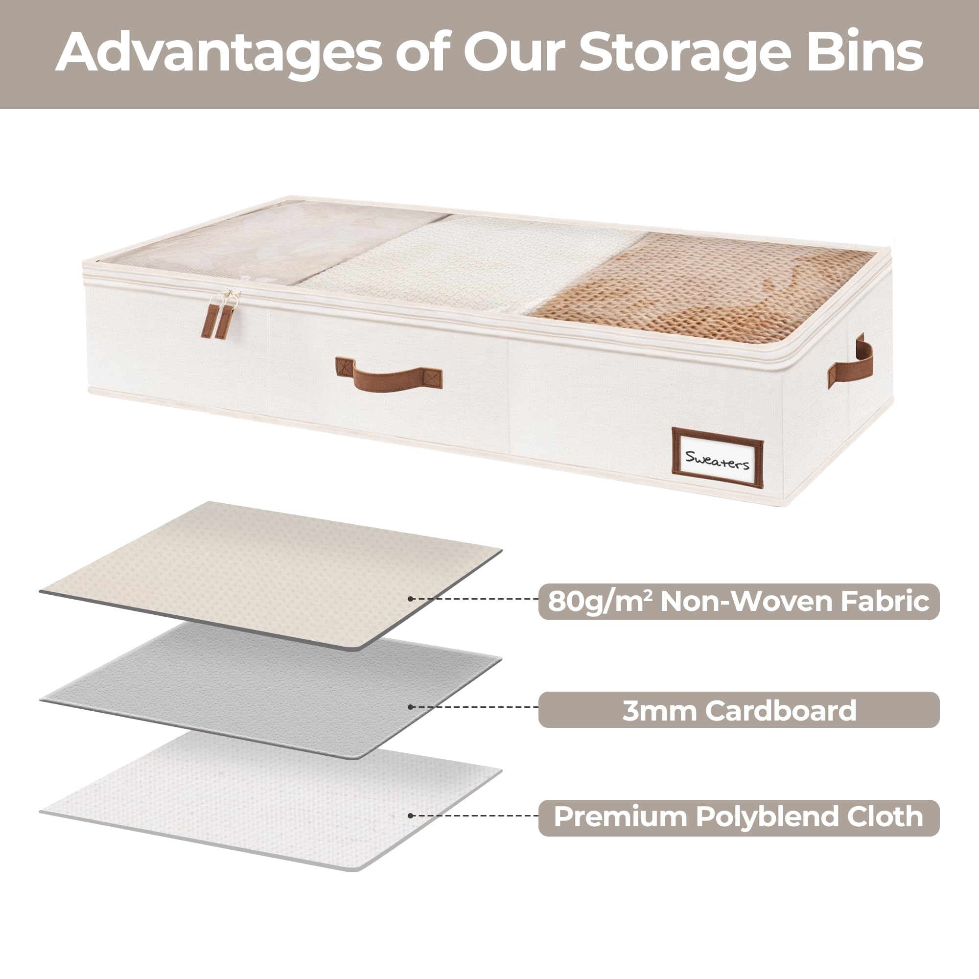 StorageWorks ultra-thick fabric box with reinforced sides for durability.