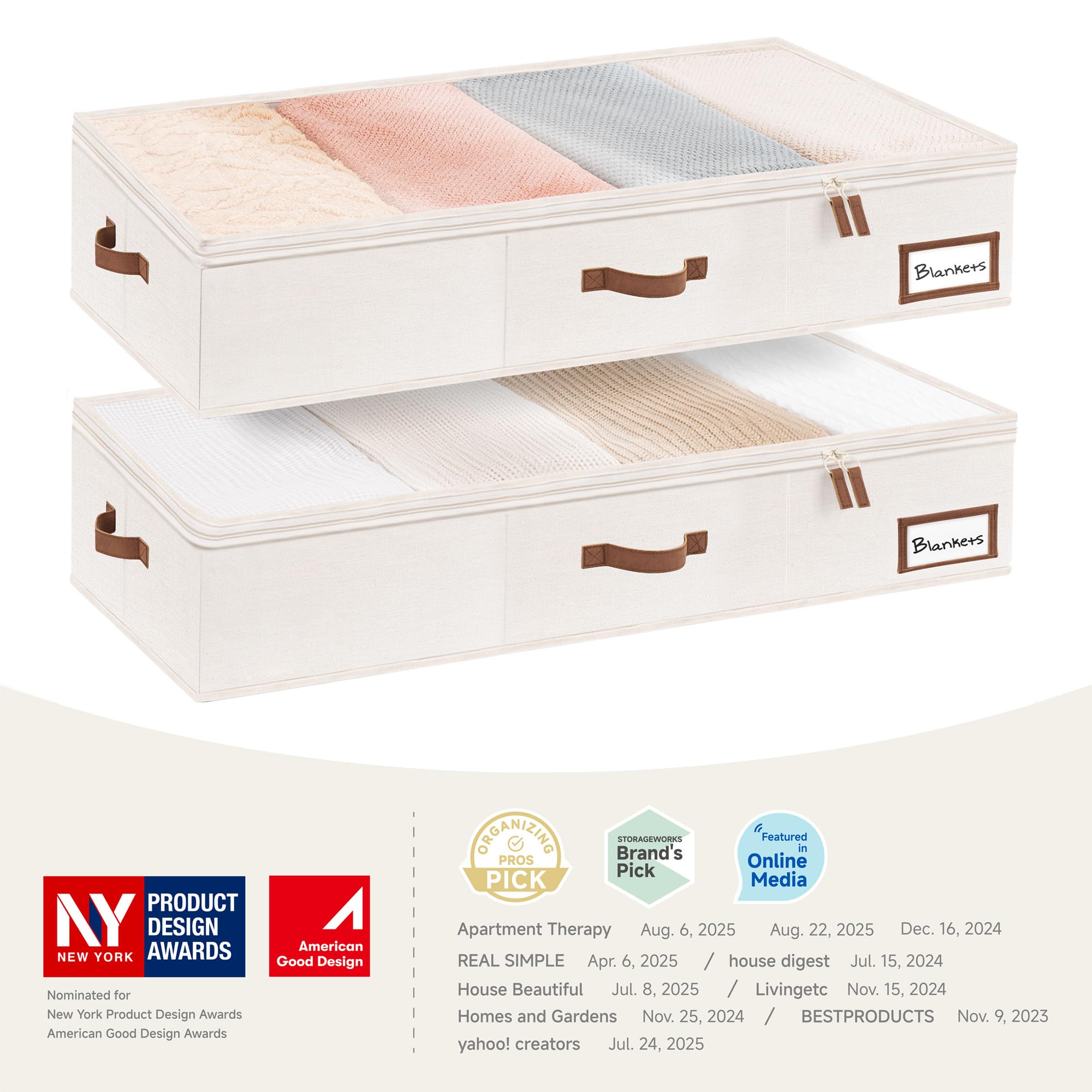 StorageWorks under-bed organizer keeps clothes, blankets, and more neatly stored