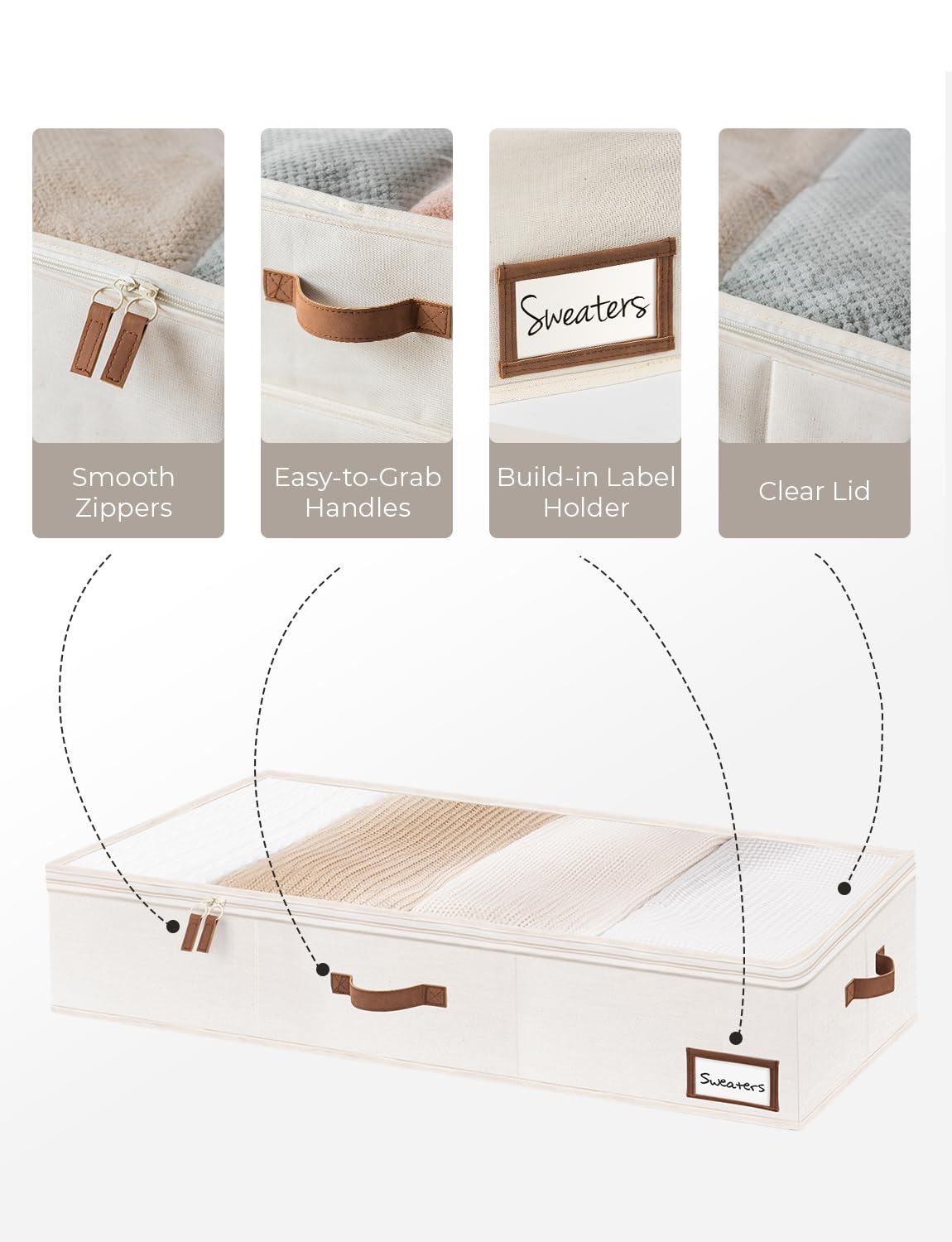 StorageWorks bin showing built-in label holder for organized storage