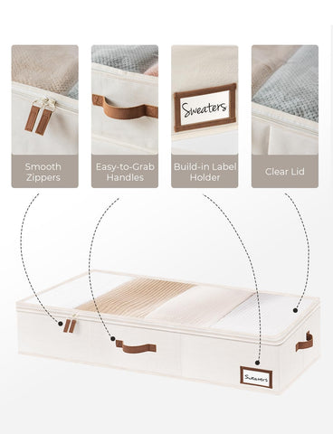 StorageWorks bin showing built-in label holder for organized storage