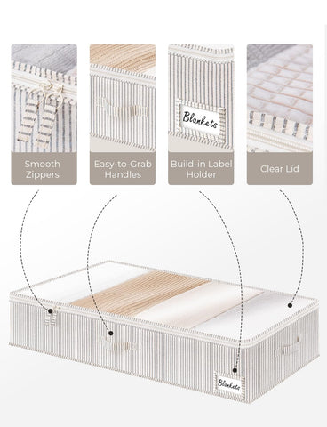 StorageWorks underbed storage bin with handles offers easy access from all sides.