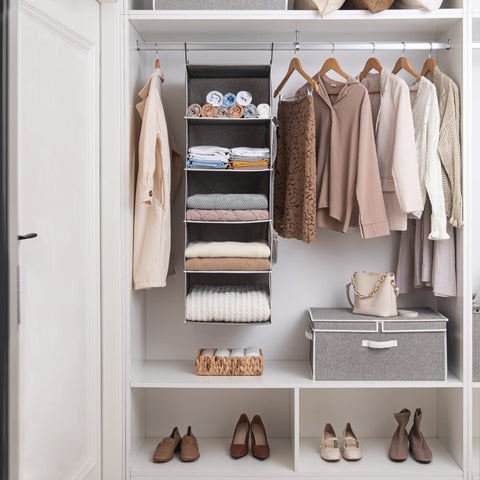StorageWorks measures 12.5 by 15 by 48 inches for spacious closet storage.