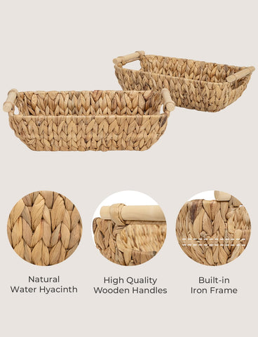 StorageWorks water hyacinth basket for kitchen spices and canned foods