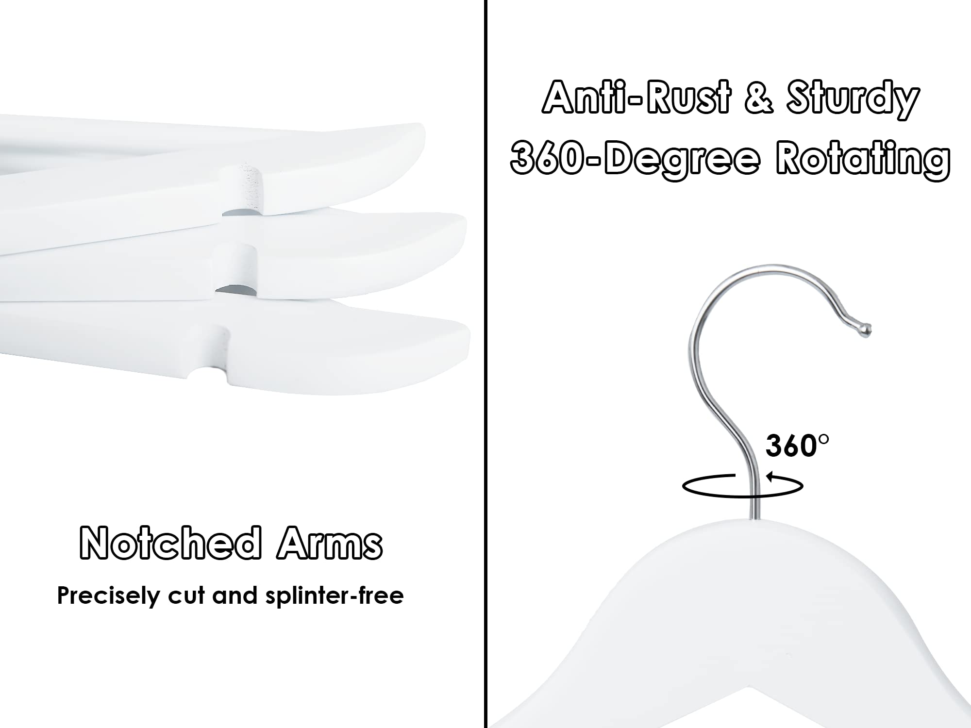 StorageWorks hanger features pant bar and notches to secure outfits.