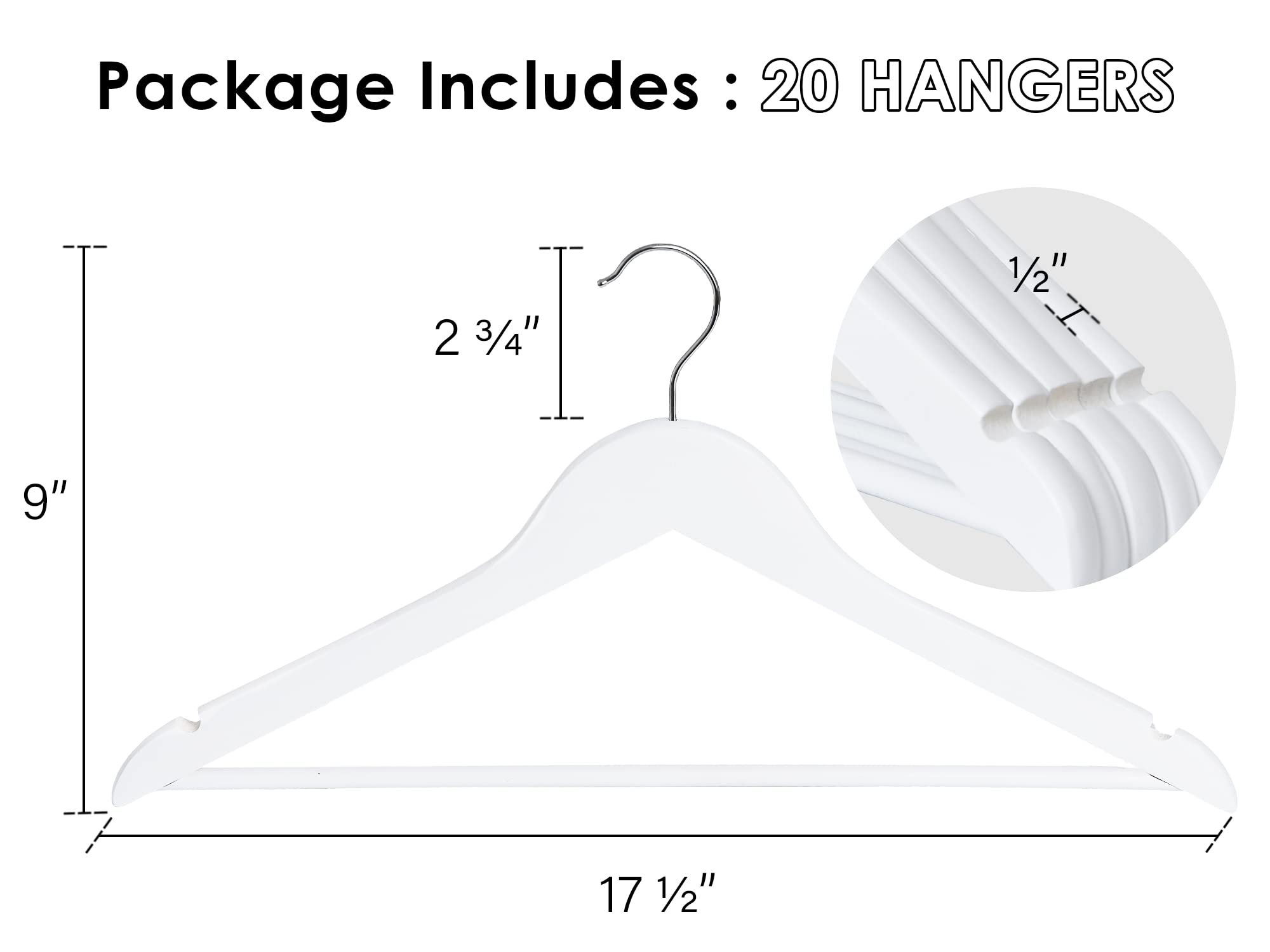 StorageWorks durable wooden hangers provide a long-lasting closet solution.