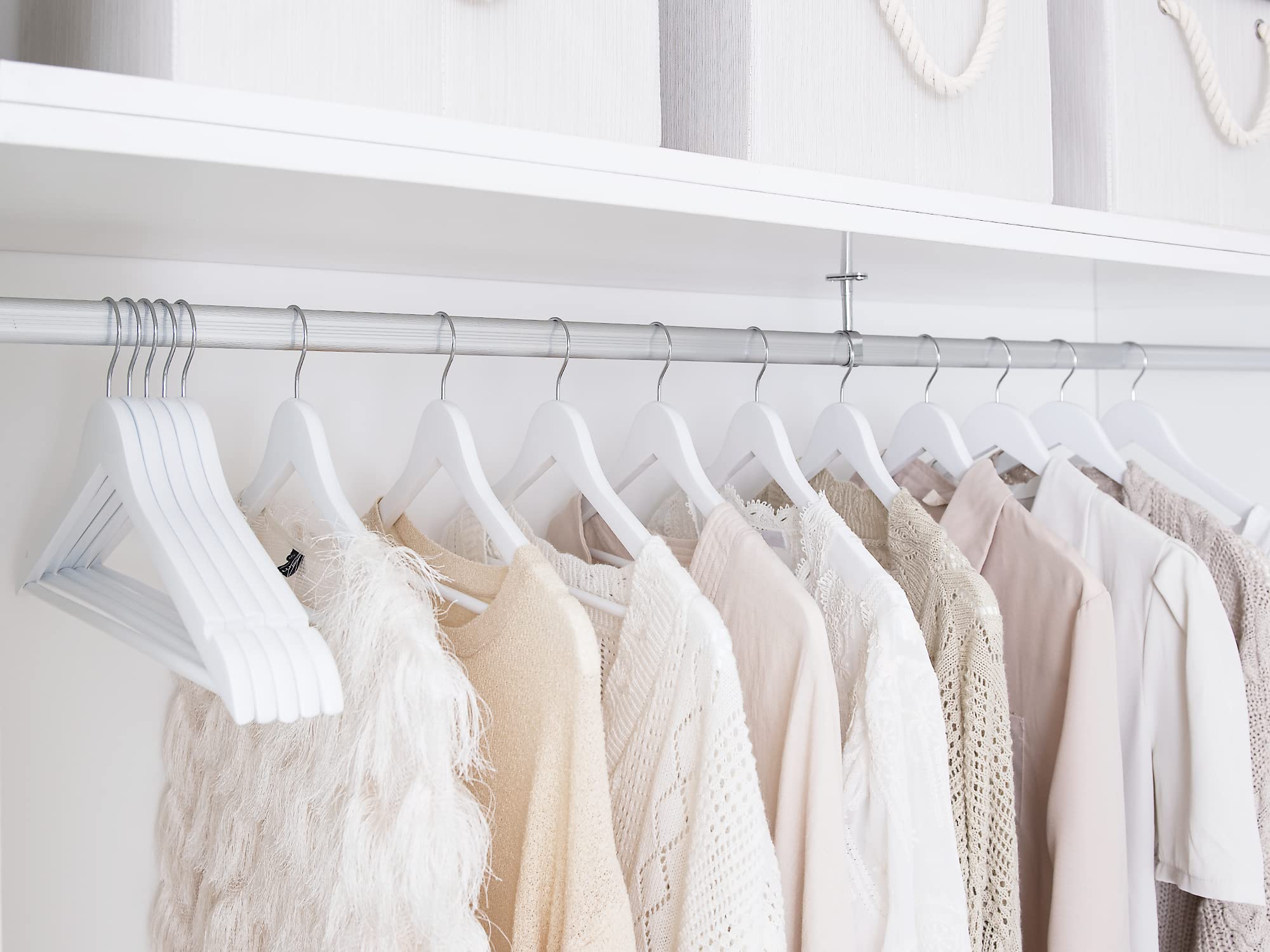 StorageWorks wedding dress-friendly hanger helps bridesmaid gowns stay pristine.