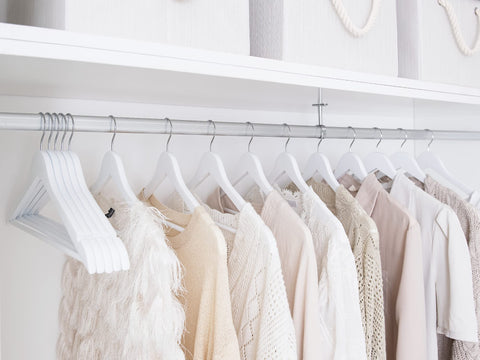 StorageWorks wedding dress-friendly hanger helps bridesmaid gowns stay pristine.