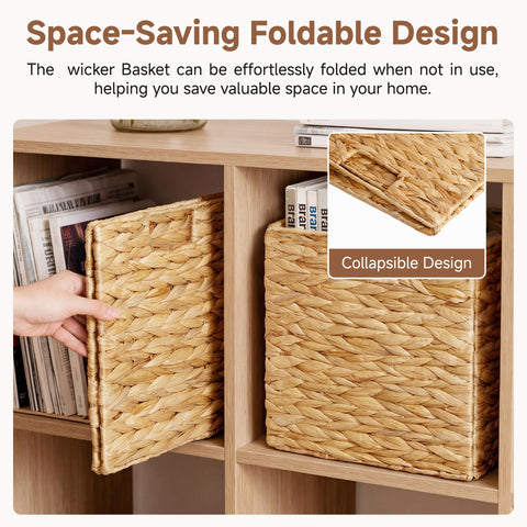 StorageWorks wicker cube used for books, toys, or snacks in pantry and living areas.