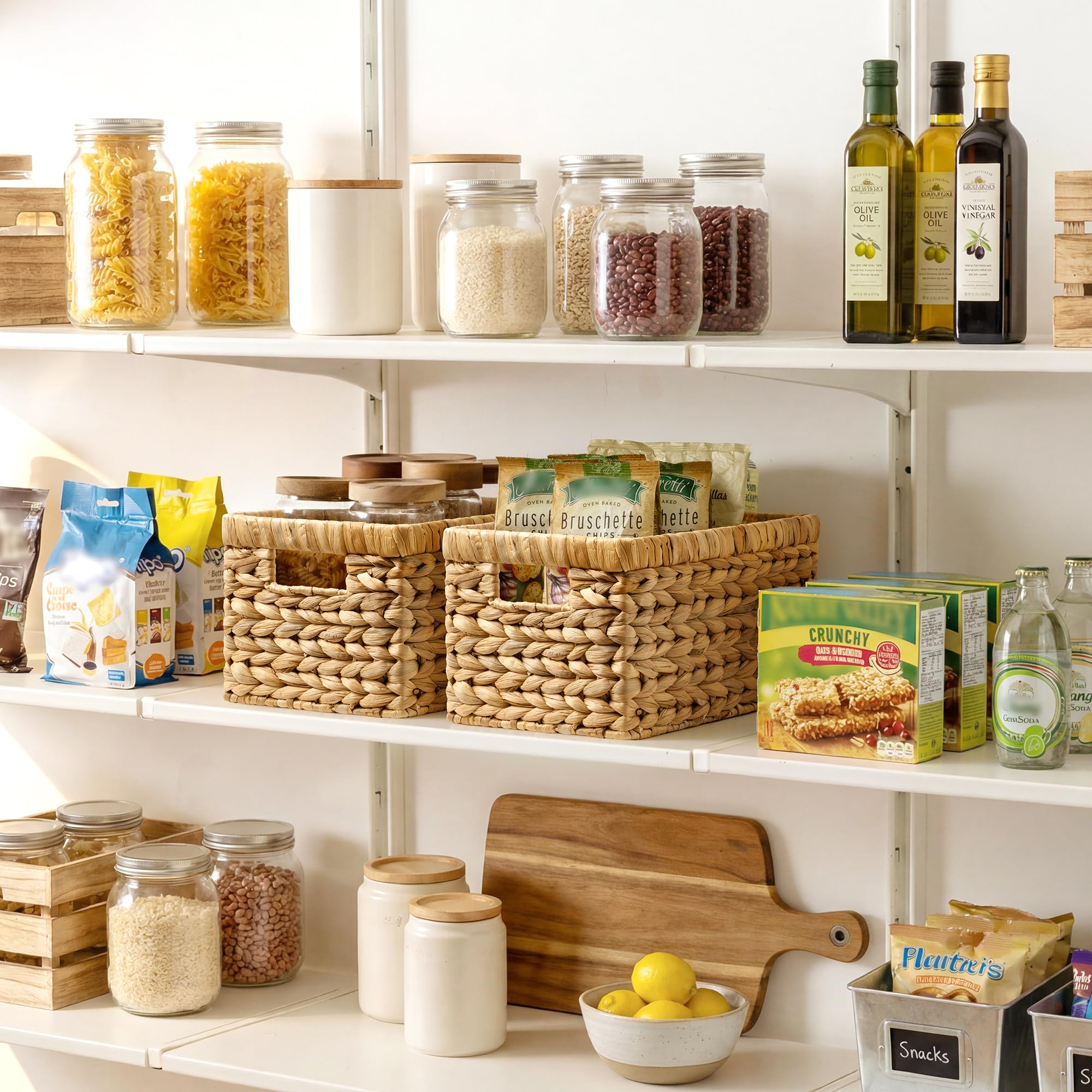 StorageWorks Wicker Basket built-in handles make moving towels or snacks easy.