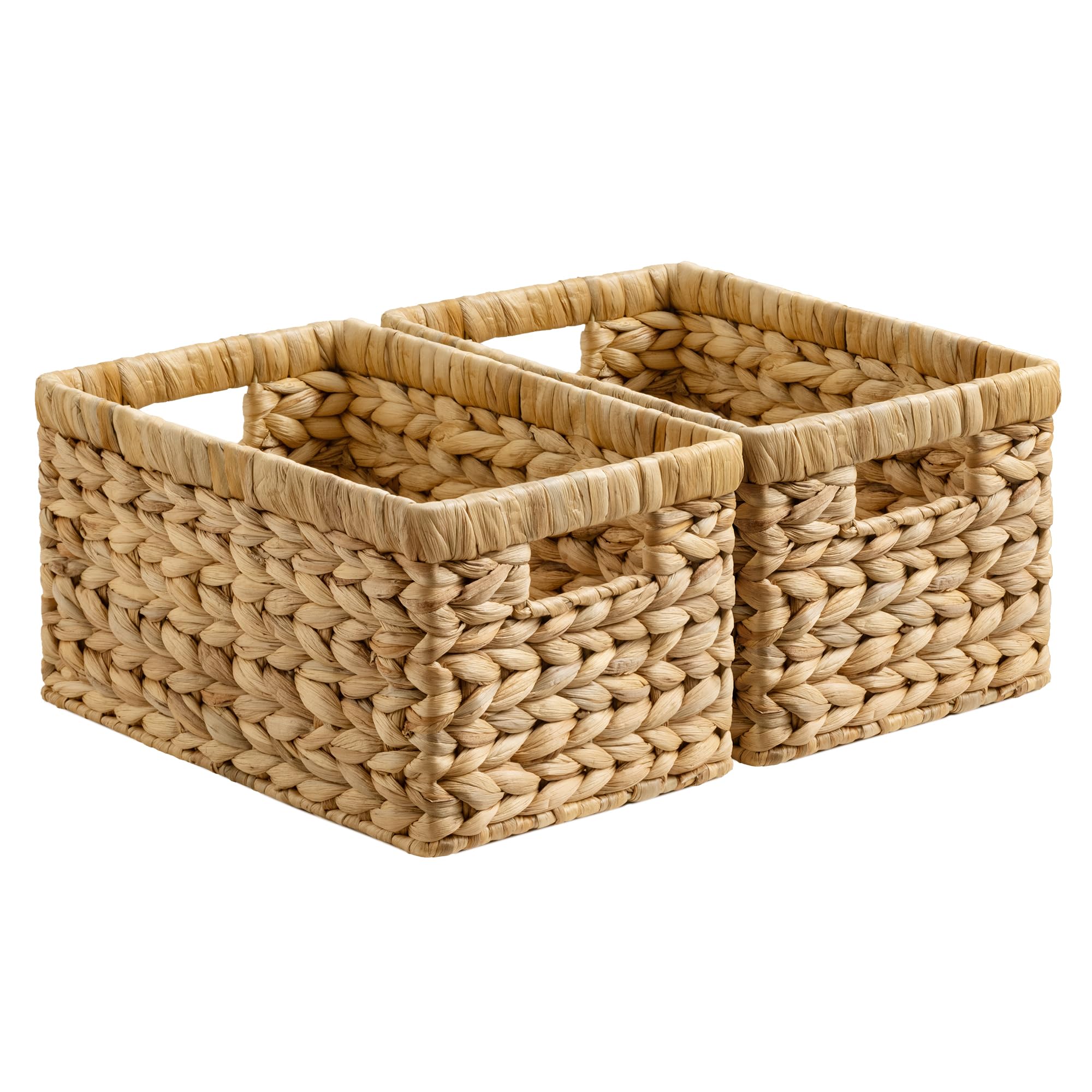 StorageWorks Wicker Basket with handwoven craftsmanship adds a neat, elegant storage solution.