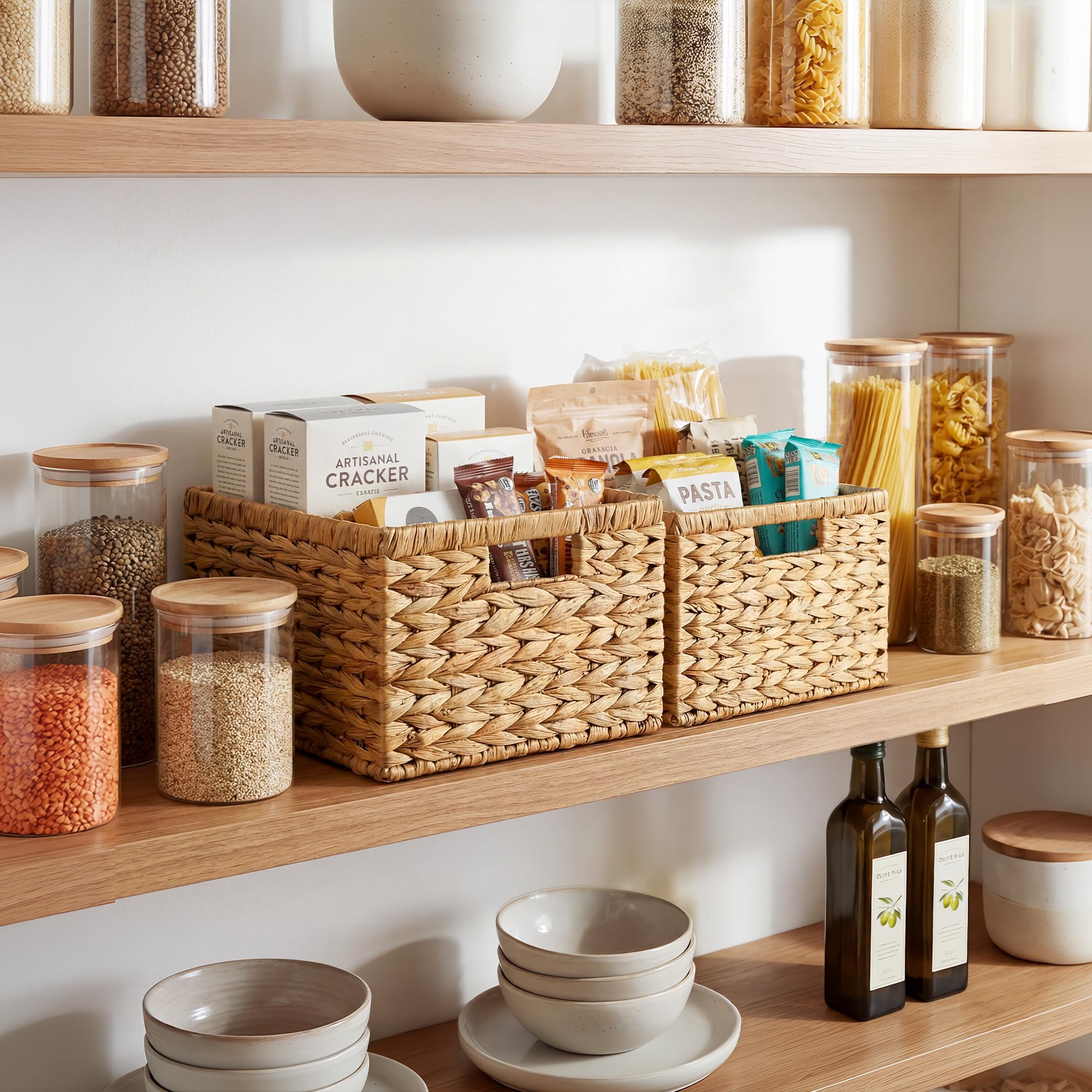 StorageWorks wicker basket large in living room for stylish storage