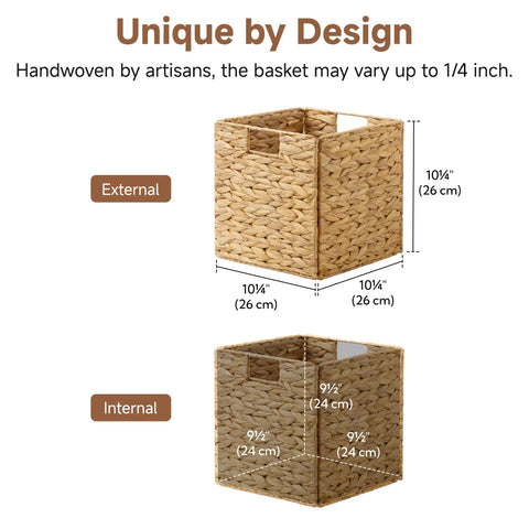 StorageWorks wicker basket open-top square design offers quick access and versatile display.