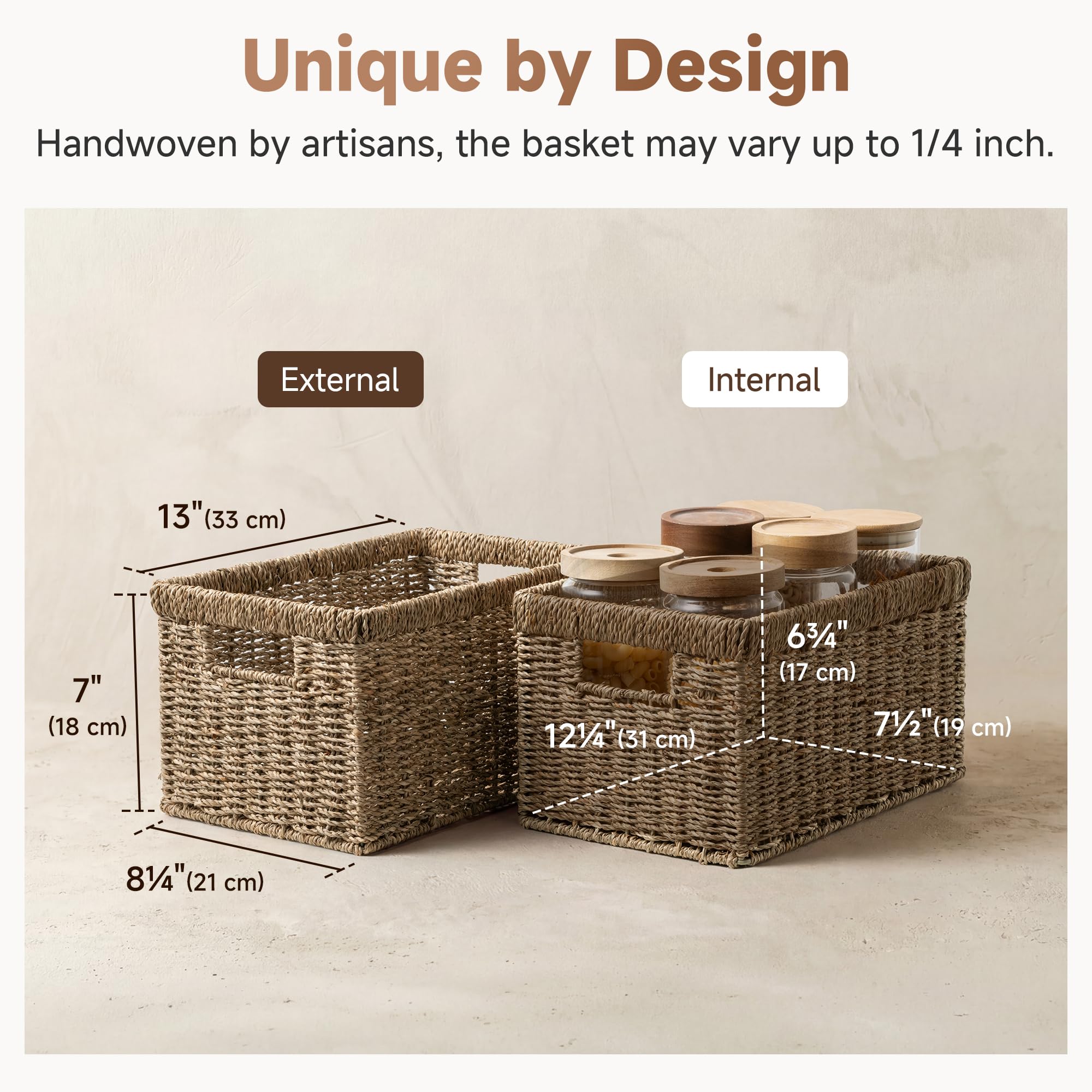 StorageWorks wicker basket perfect for pantry organization on kitchen shelves.