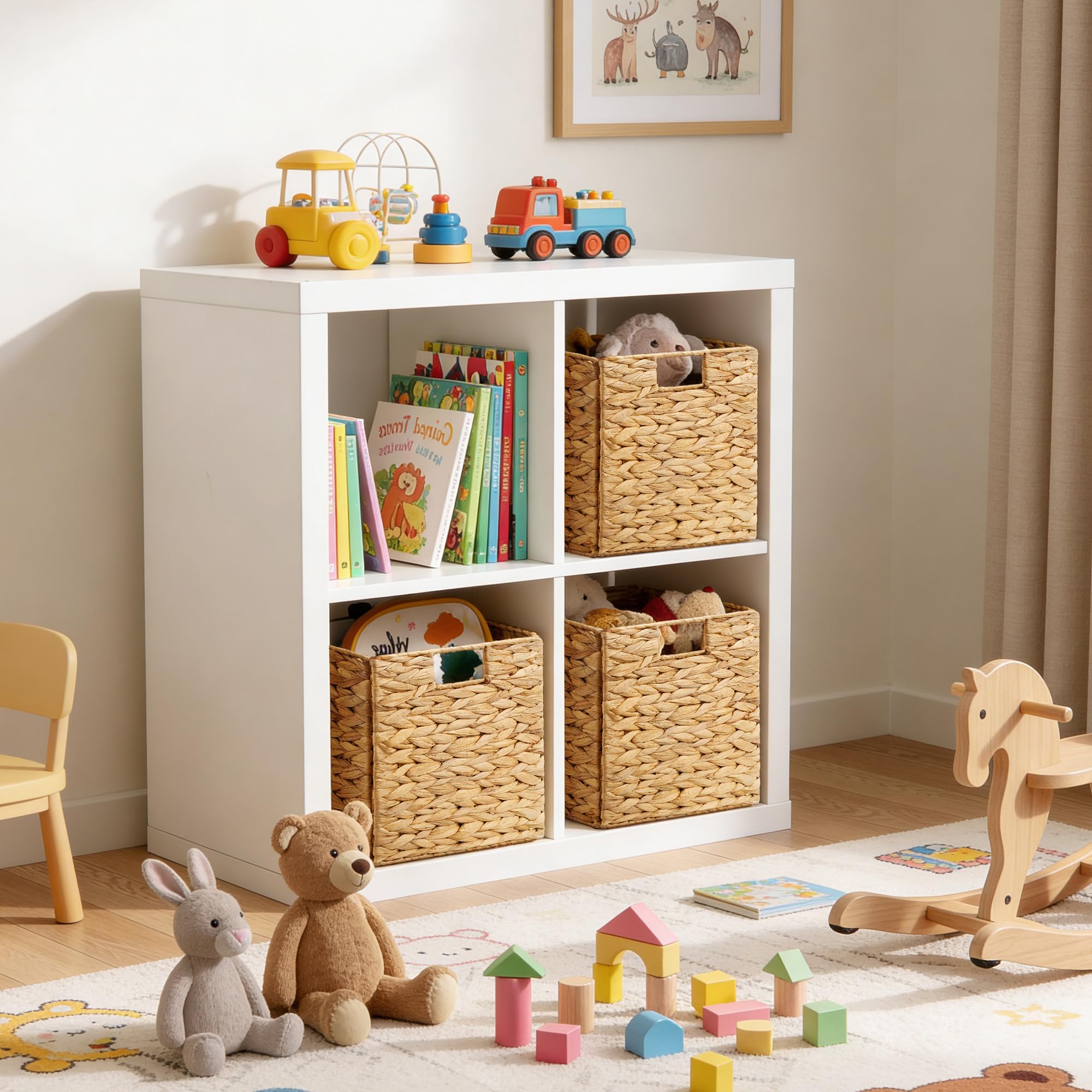 StorageWorks stackable storage cube set displayed on a shelf.