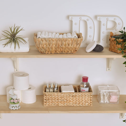 StorageWorks Wicker Basket Tank Topper middle compartment enlarged for quick access.
