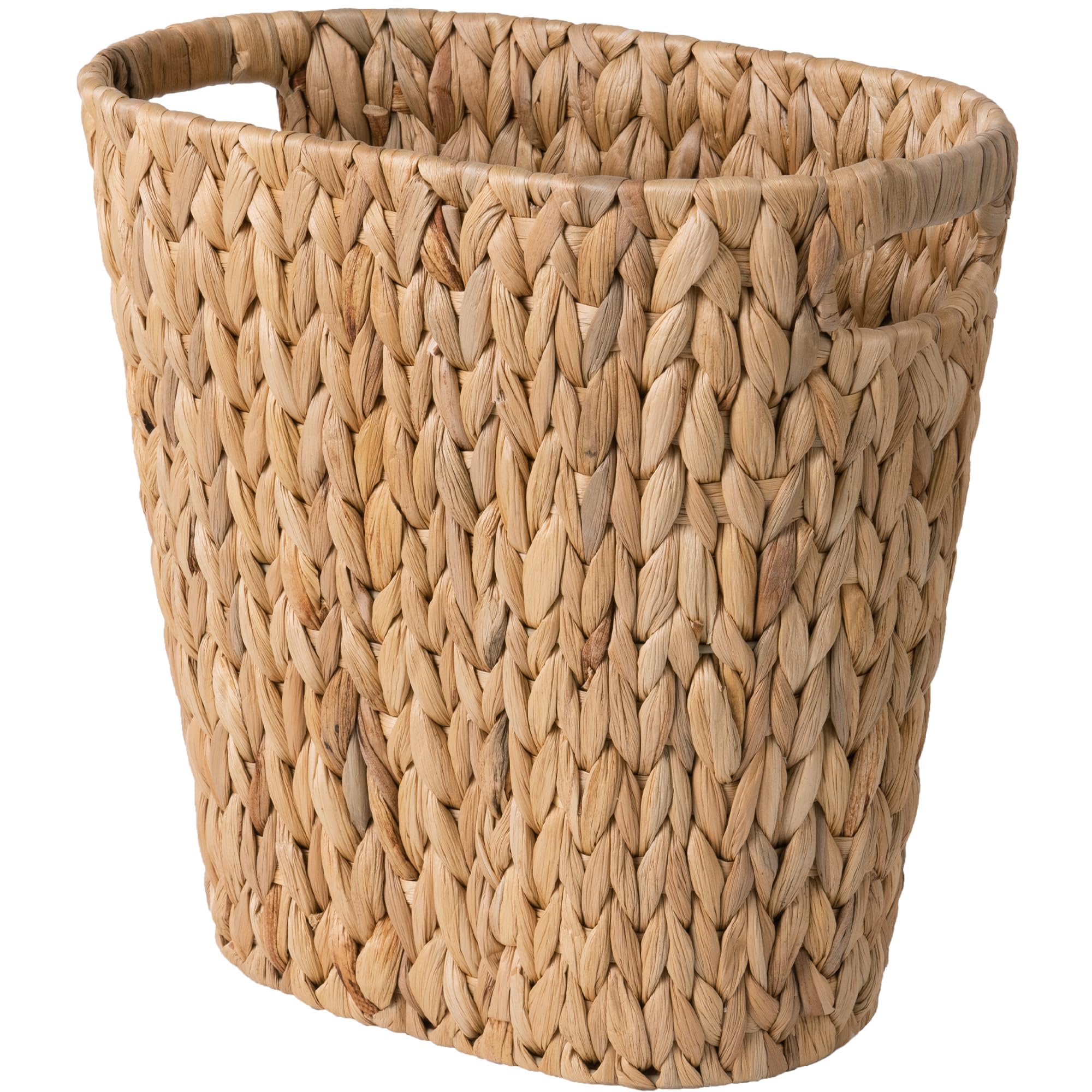 StorageWorks wicker waste basket closeup weave shows natural texture and craftsmanship