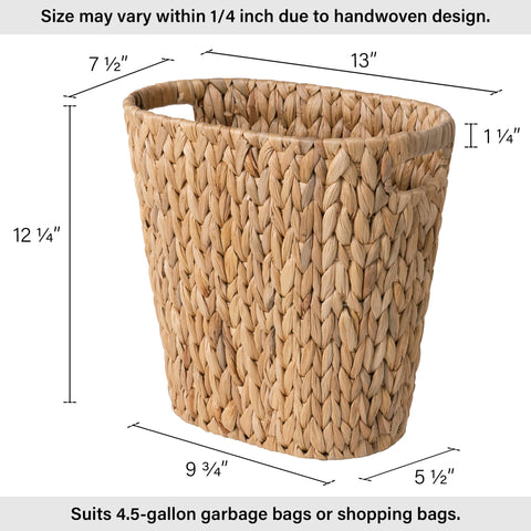 StorageWorks wicker waste basket with iron frame for stability