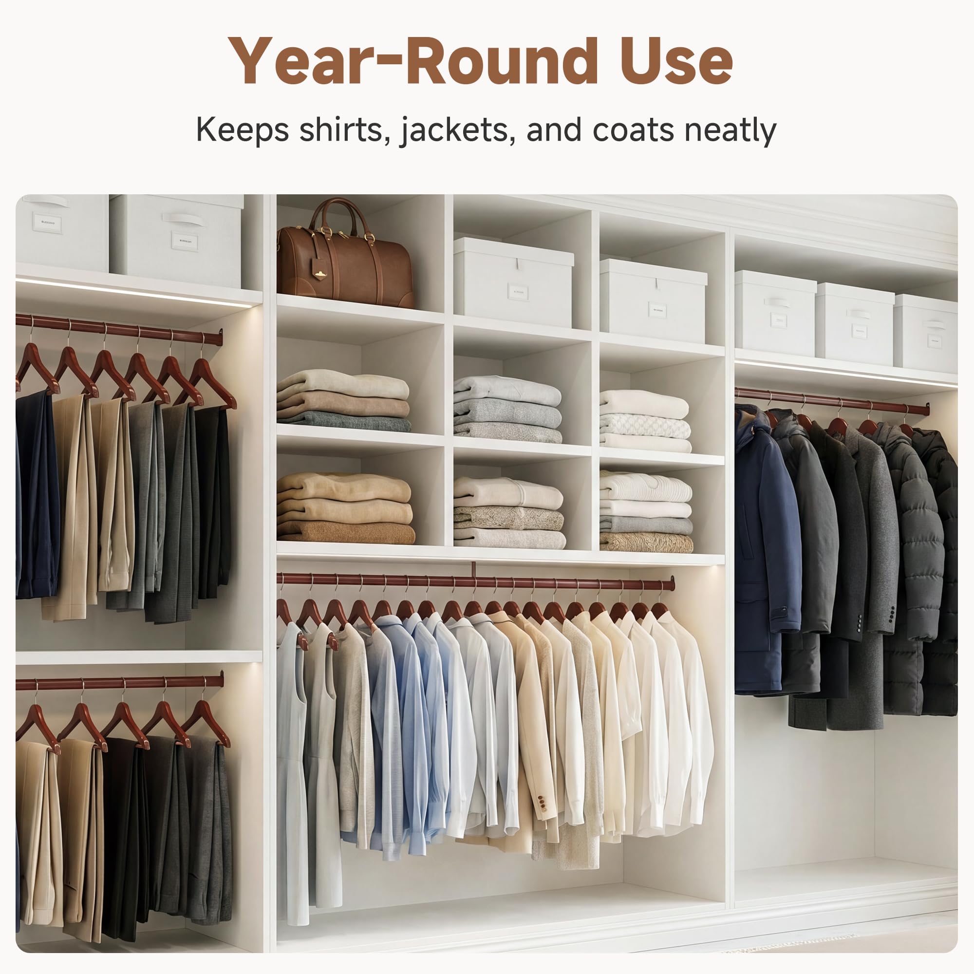 StorageWorks wooden hangers space-saving design for compact closets