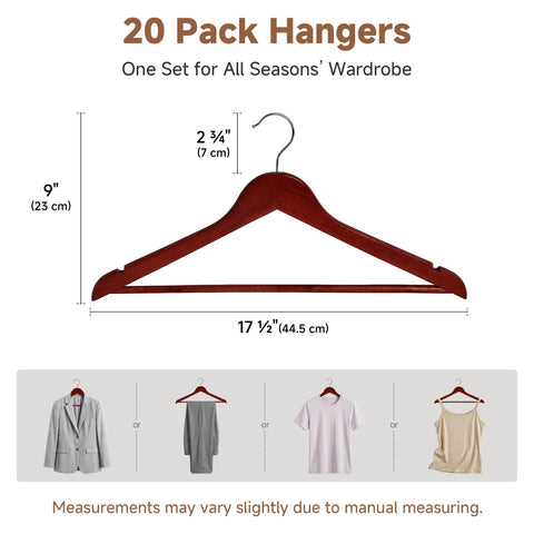 StorageWorks wooden hangers with contoured shoulders preserve garment shape